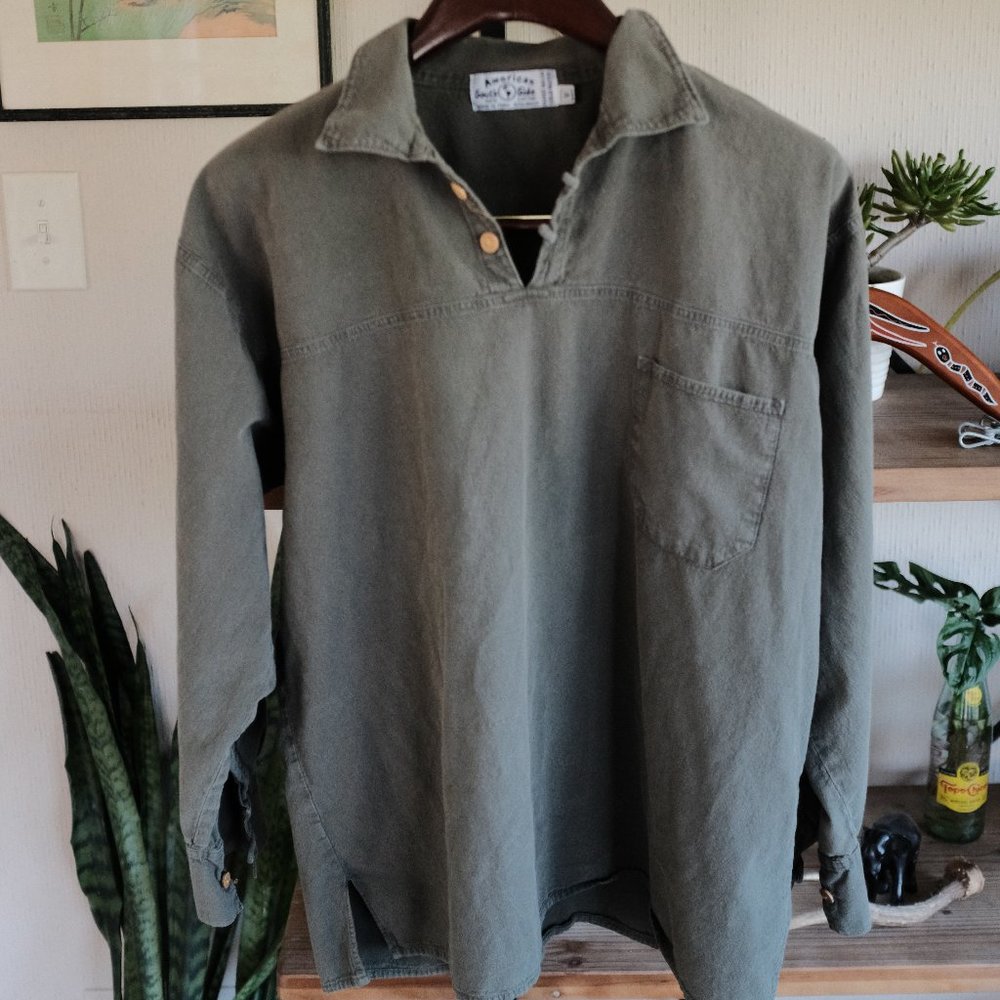 American South Side Artists Shirt Cotton Green Medium